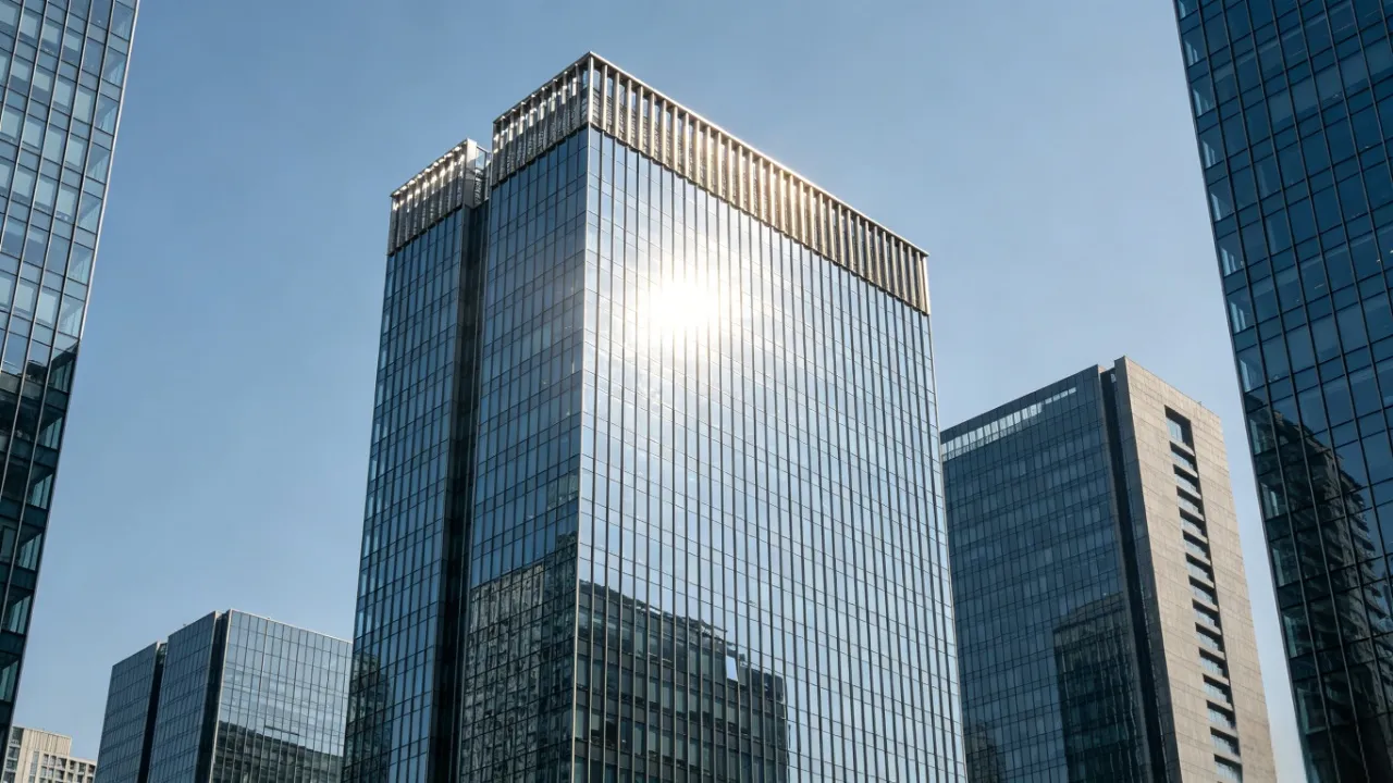 Modern corporate office buildings in the central business district