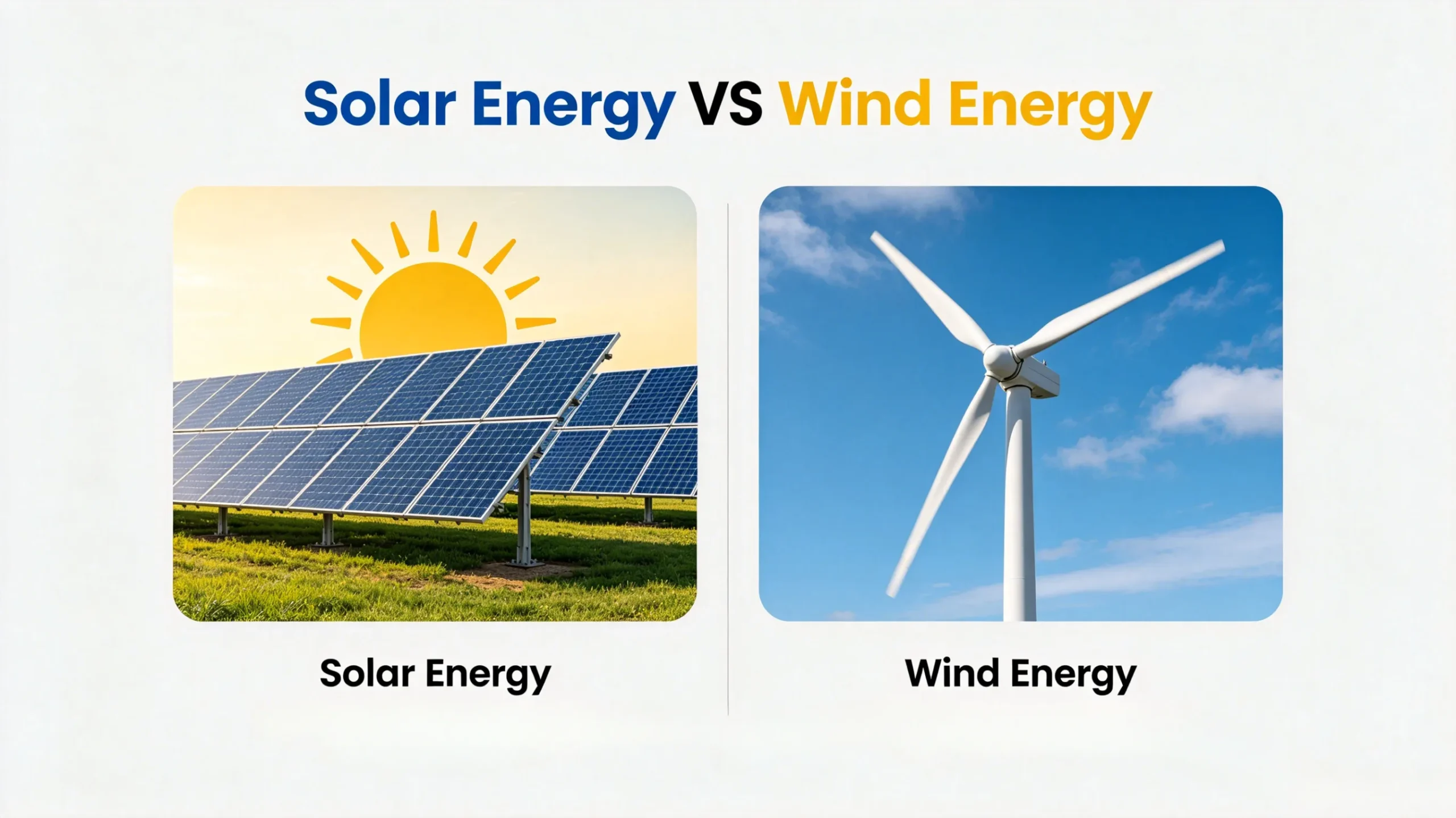 A comparison of solar energy versus wind energy